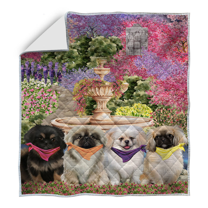 Pekingese Quilt, Explore a Variety of Bedding Designs, Bedspread Quilted Coverlet, Custom, Personalized, Pet Gift for Dog Lovers