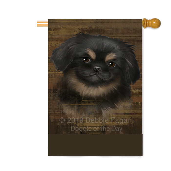 Personalized Rustic Pekingese Dog Custom House Flag FLG64653