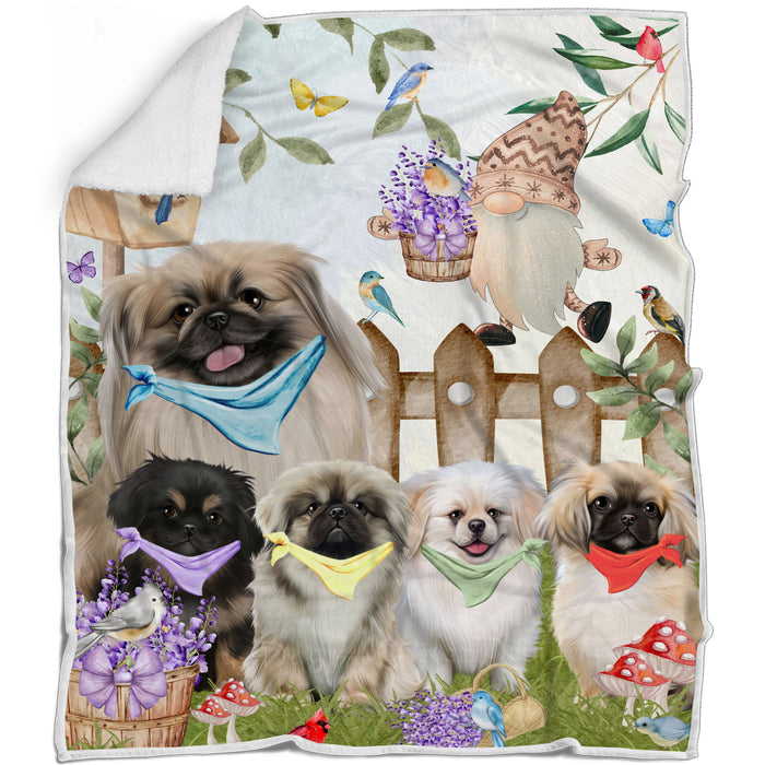 Pekingese Bed Blanket, Explore a Variety of Designs, Custom, Soft and Cozy, Personalized, Throw Woven, Fleece and Sherpa, Gift for Pet and Dog Lovers