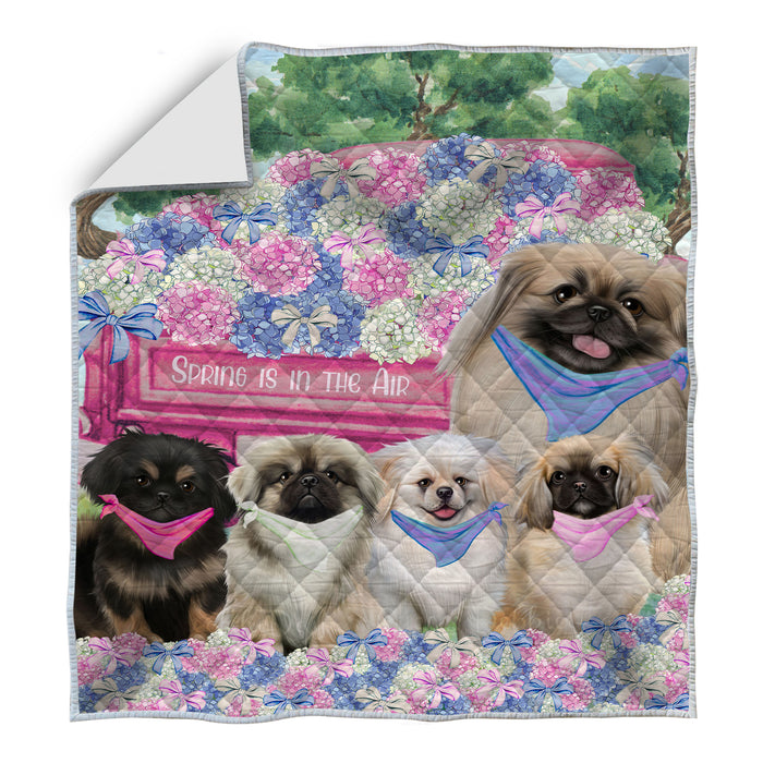 Pekingese Quilt: Explore a Variety of Personalized Designs, Custom, Bedding Coverlet Quilted, Pet and Dog Lovers Gift