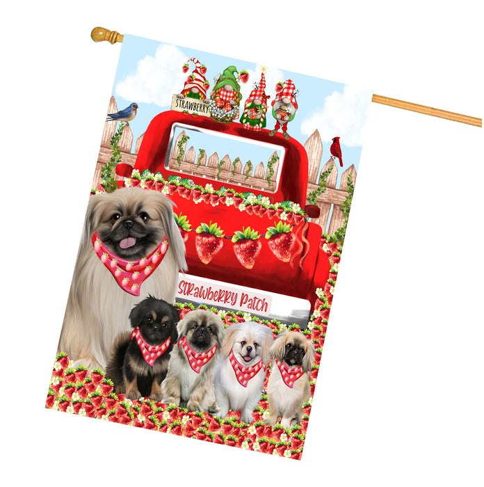 Pekingese Dogs House Flag: Explore a Variety of Custom Designs, Double-Sided, Personalized, Weather Resistant, Home Outside Yard Decor, Dog Gift for Pet Lovers