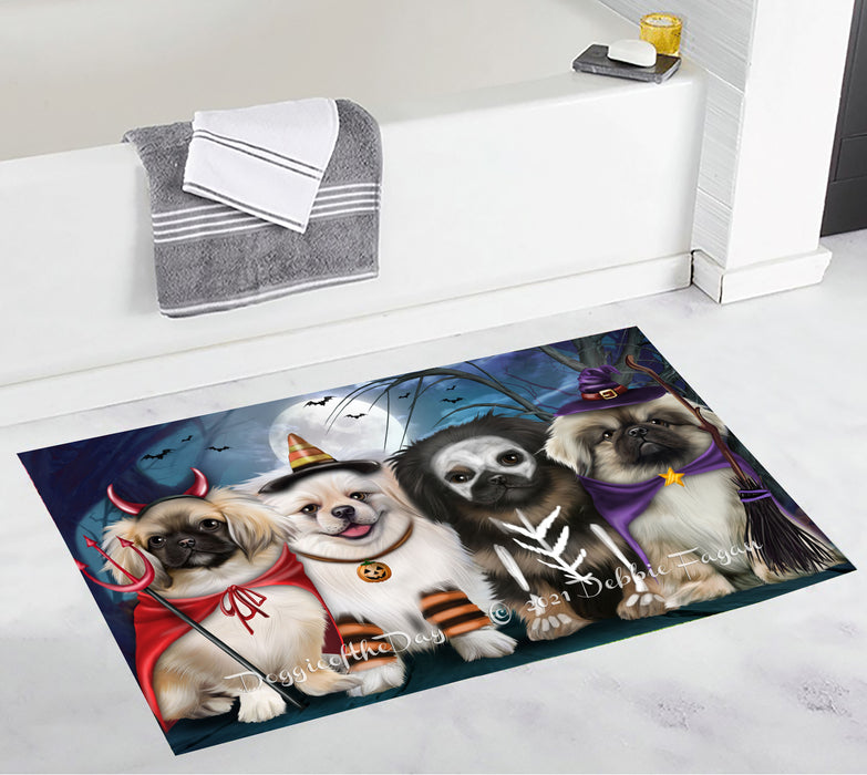 Happy Halloween Trick or Treat Pekingese Dogs Bathroom Rugs with Non Slip Soft Bath Mat for Tub BRUG54982
