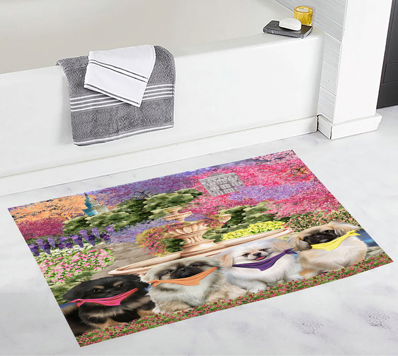 Pekingese Custom Bath Mat, Explore a Variety of Personalized Designs, Anti-Slip Bathroom Pet Rug Mats, Dog Lover's Gifts