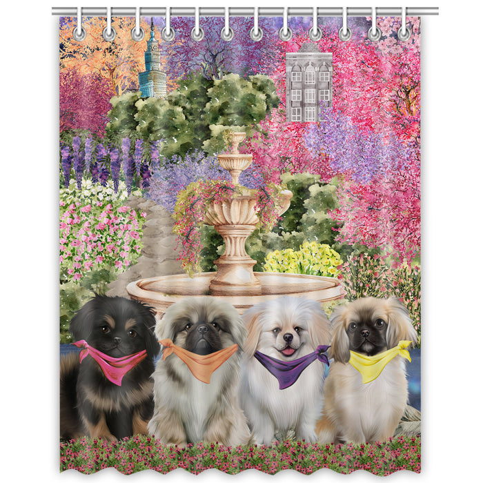Pekingese Shower Curtain, Explore a Variety of Custom Designs, Personalized, Waterproof Bathtub Curtains with Hooks for Bathroom, Gift for Dog and Pet Lovers