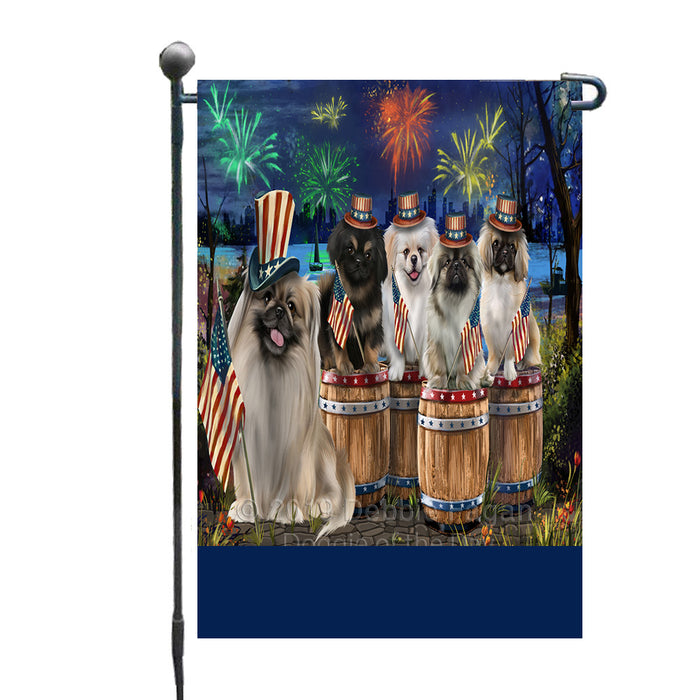 Personalized 4th of July Firework Pekingese Dogs Custom Garden Flags GFLG-DOTD-A58003