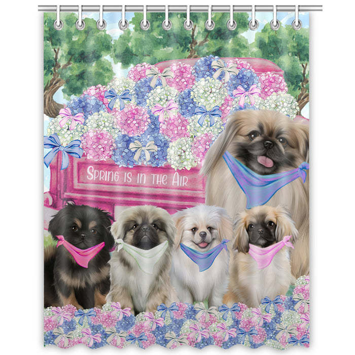 Pekingese Shower Curtain, Explore a Variety of Custom Designs, Personalized, Waterproof Bathtub Curtains with Hooks for Bathroom, Gift for Dog and Pet Lovers