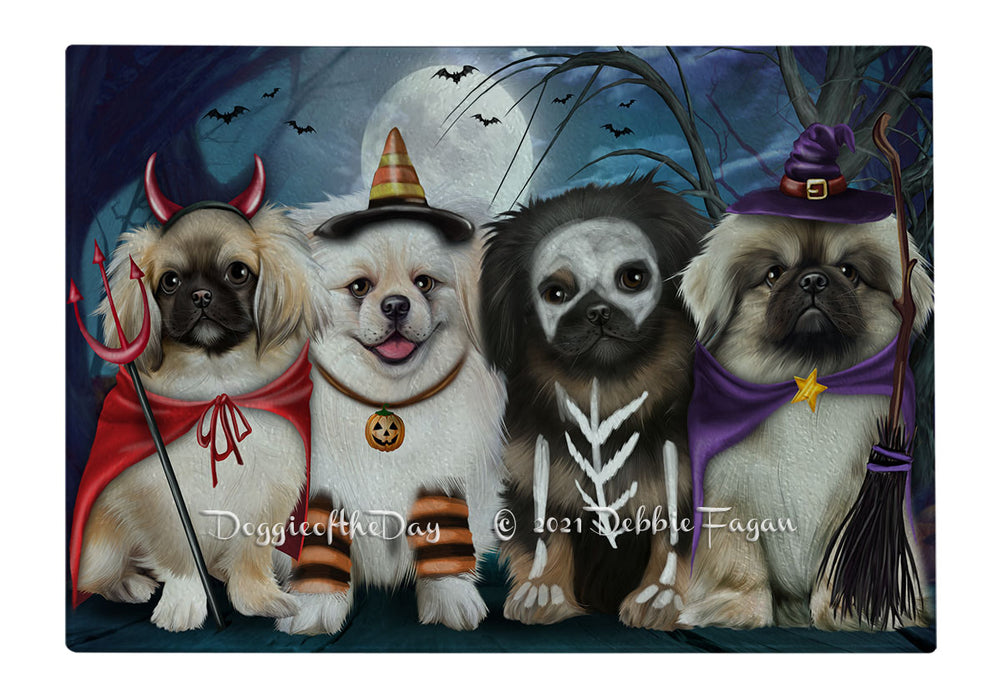 Happy Halloween Trick or Treat Pekingese Dogs Cutting Board - Easy Grip Non-Slip Dishwasher Safe Chopping Board Vegetables C79642