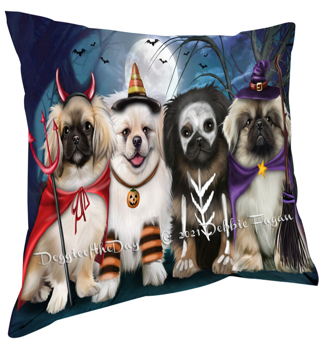 Happy Halloween Trick or Treat Pekingese Dogs Pillow with Top Quality High-Resolution Images - Ultra Soft Pet Pillows for Sleeping - Reversible & Comfort - Ideal Gift for Dog Lover - Cushion for Sofa Couch Bed - 100% Polyester, PILA88552