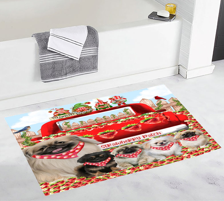 Pekingese Personalized Bath Mat, Explore a Variety of Custom Designs, Anti-Slip Bathroom Rug Mats, Pet and Dog Lovers Gift