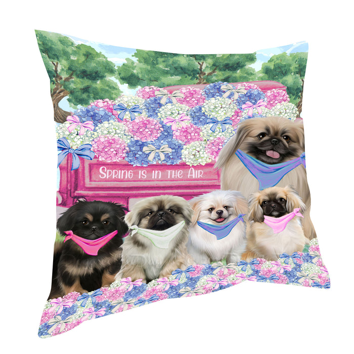 Pekingese Pillow: Cushion for Sofa Couch Bed Throw Pillows, Personalized, Explore a Variety of Designs, Custom, Pet and Dog Lovers Gift