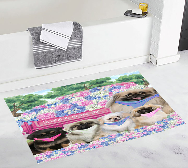 Pekingese Custom Bath Mat, Explore a Variety of Personalized Designs, Anti-Slip Bathroom Pet Rug Mats, Dog Lover's Gifts