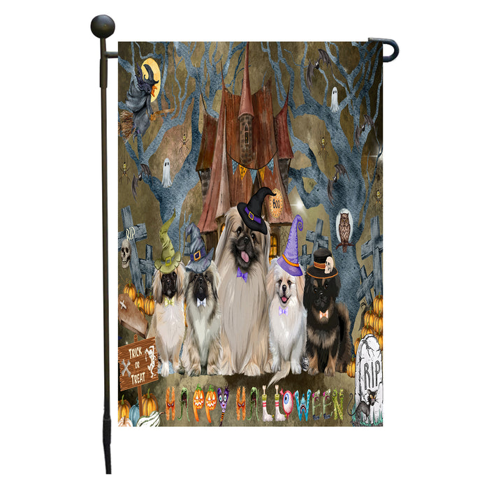Pekingese Dogs Garden Flag: Explore a Variety of Designs, Personalized, Custom, Weather Resistant, Double-Sided, Outdoor Garden Halloween Yard Decor for Dog and Pet Lovers