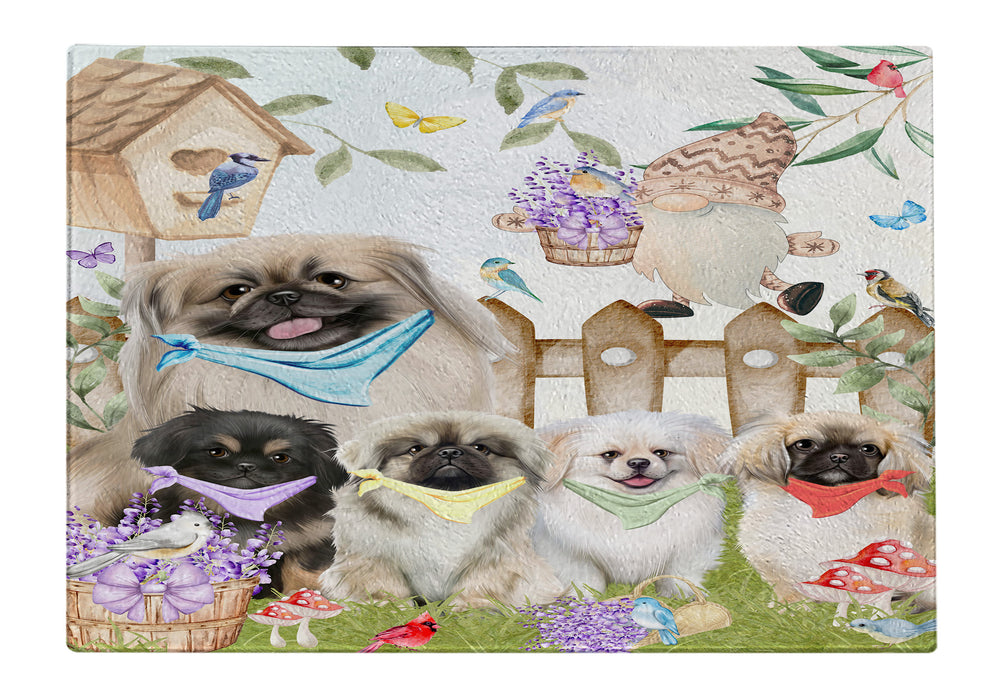 Pekingese Tempered Glass Cutting Board: Explore a Variety of Custom Designs, Personalized, Scratch and Stain Resistant Boards for Kitchen, Gift for Dog and Pet Lovers