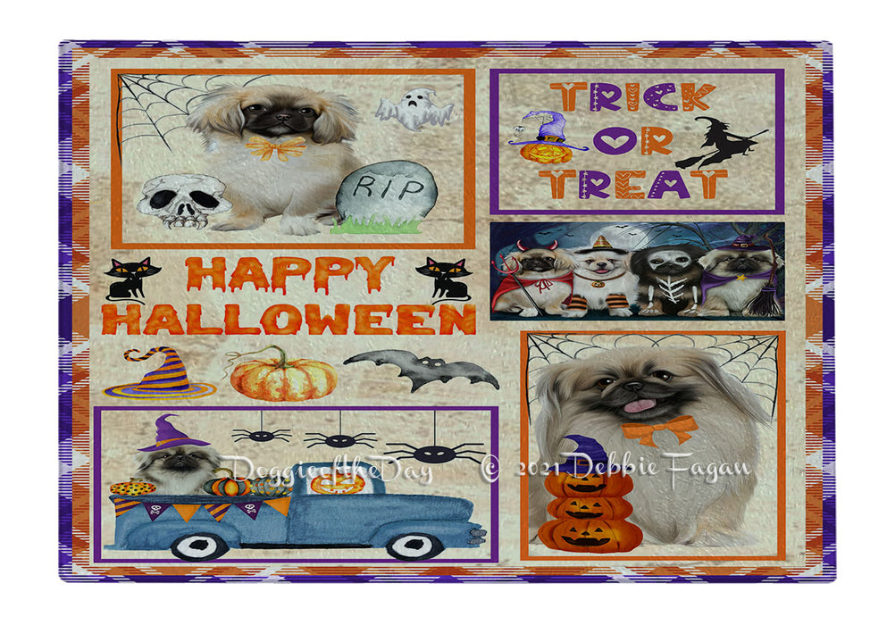 Happy Halloween Trick or Treat Oriental Blue Point Siamese Cats Cutting Board - Easy Grip Non-Slip Dishwasher Safe Chopping Board Vegetables C79405