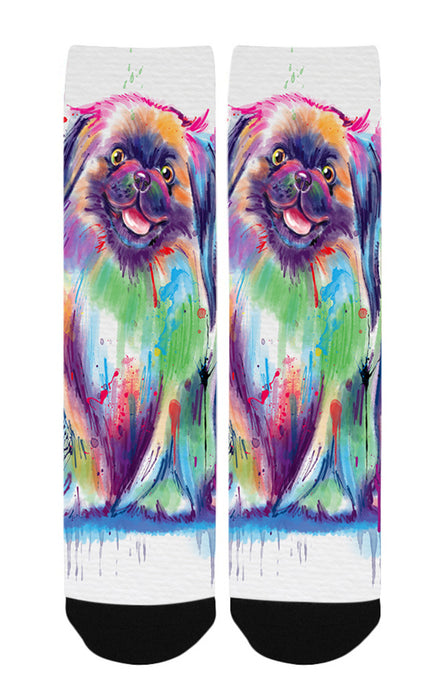 Watercolor Pekingese Dog Women's Casual Socks