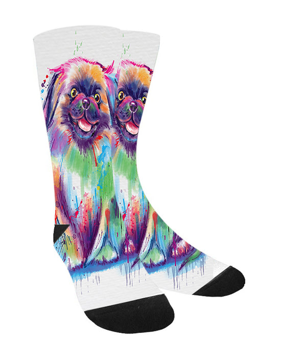 Watercolor Pekingese Dog Women's Casual Socks