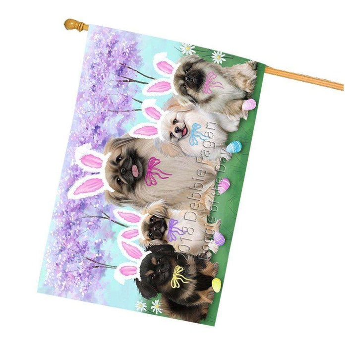 Pekingeses Dog Easter Holiday House Flag FLG49144