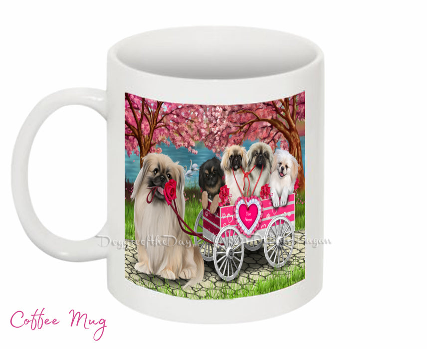 Mother's Day Gift Basket Pekingese Dogs Blanket, Pillow, Coasters, Magnet, Coffee Mug and Ornament