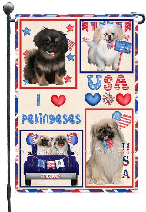 4th of July Independence Day I Love USA Pekingese Dogs Garden Flag GFLG66922