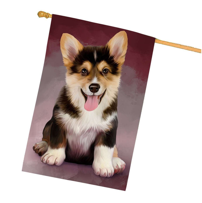 Pembroke Welsh Corgis Dog House Flag