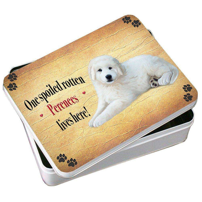 Perenees Spoiled Rotten Dog Photo Storage Tin