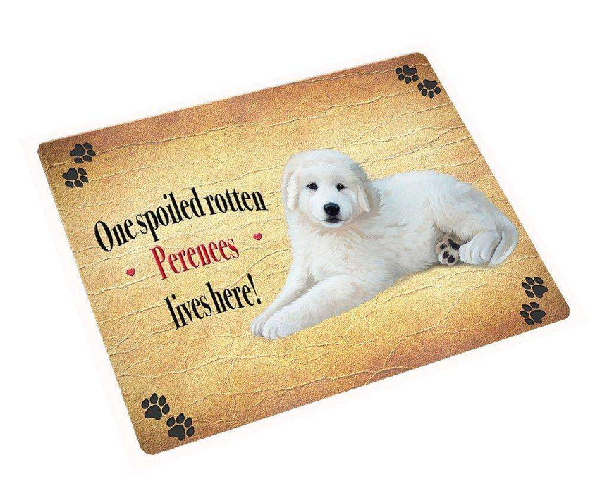 Perenees Spoiled Rotten Dog Tempered Cutting Board
