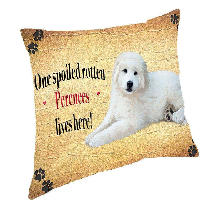 Perenees Spoiled Rotten Dog Throw Pillow