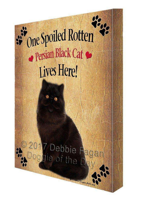 Persian Black Spoiled Rotten Cat Canvas Wall Art D521