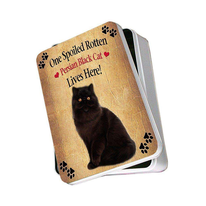 Persian Black Spoiled Rotten Cat Photo Storage Tin