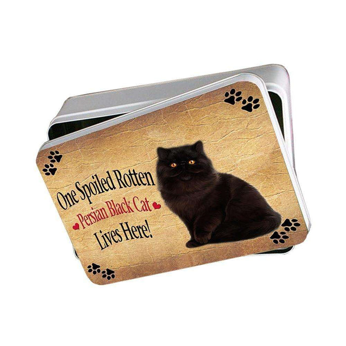 Persian Black Spoiled Rotten Cat Photo Storage Tin