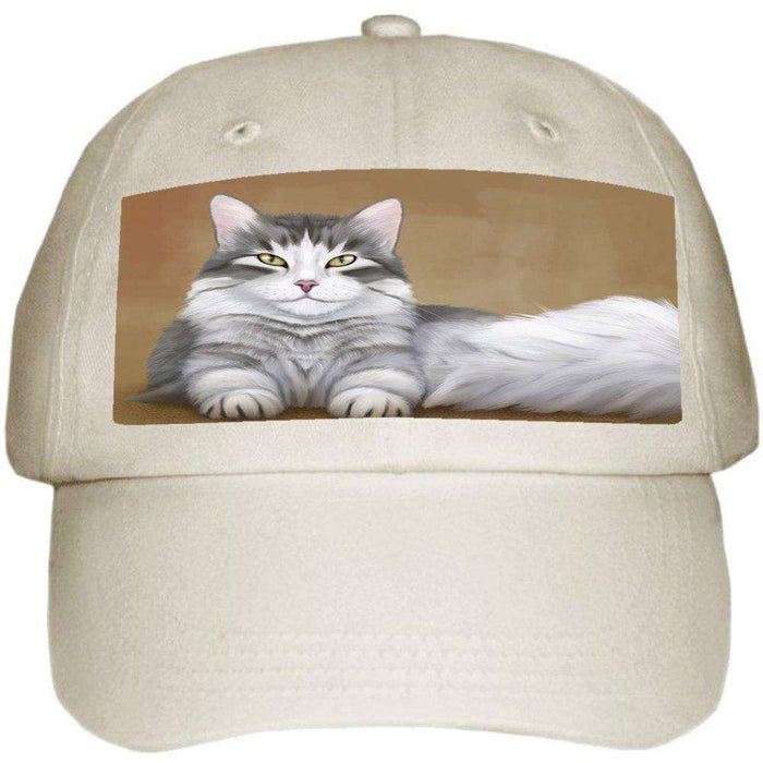 Persian Cat Ball Hat Cap Off White