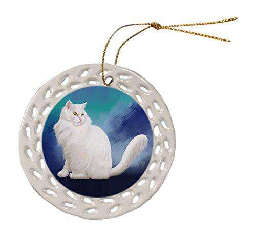 Persian Cat Ceramic Doily Ornament DPOR48024