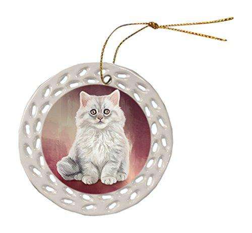Persian Cat Ceramic Doily Ornament DPOR48027