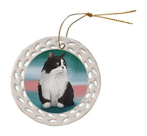 Persian Cat Ceramic Doily Ornament DPOR48032