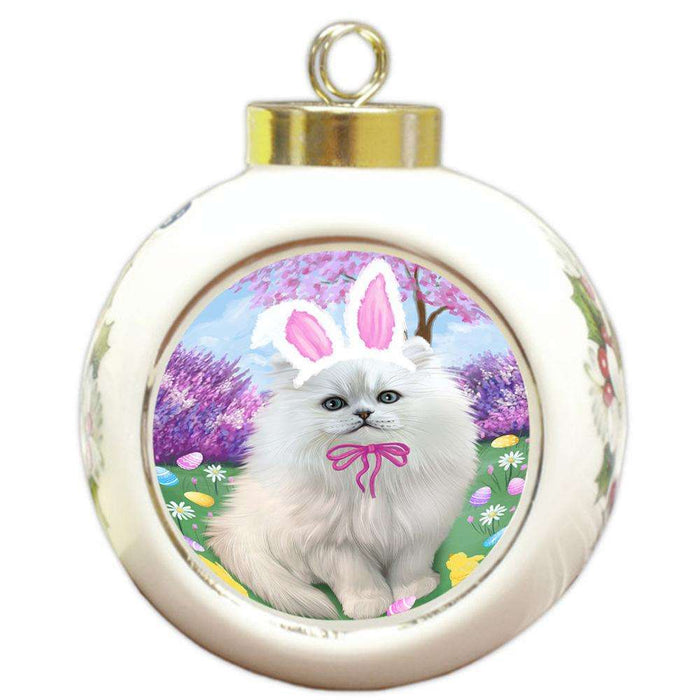 Persian Cat Easter Holiday Round Ball Christmas Ornament RBPOR49198