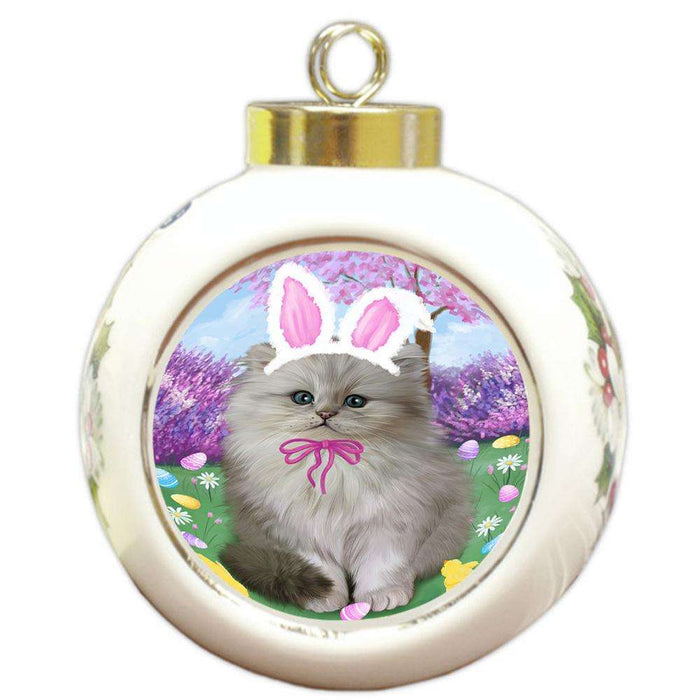 Persian Cat Easter Holiday Round Ball Christmas Ornament RBPOR49201