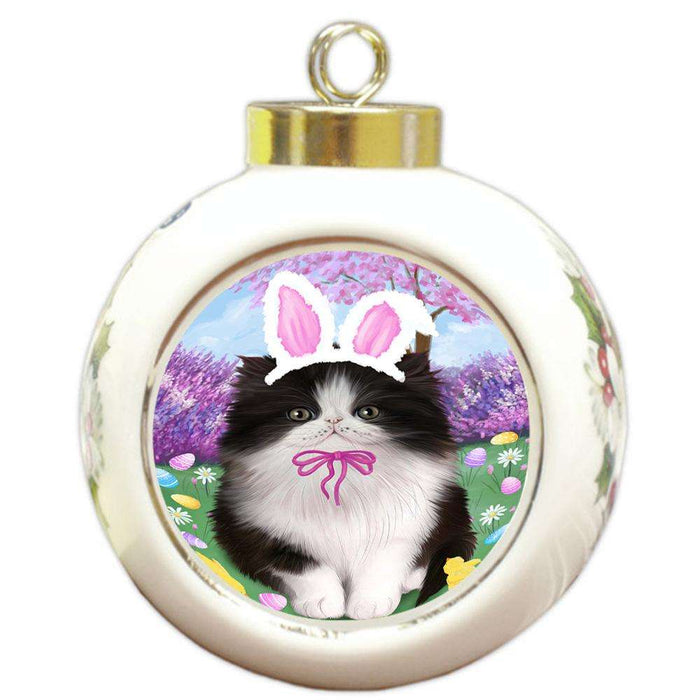 Persian Cat Easter Holiday Round Ball Christmas Ornament RBPOR49202