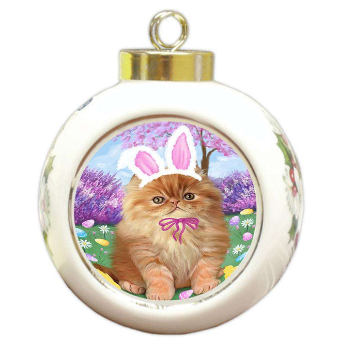 Persian Cat Easter Holiday Round Ball Christmas Ornament RBPOR49203