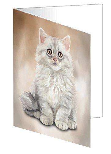 Persian Cat Handmade Artwork Assorted Pets Greeting Cards and Note Cards with Envelopes for All Occasions and Holiday Seasons D041