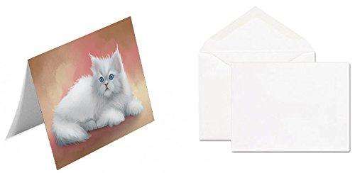 Persian Cat Handmade Artwork Assorted Pets Greeting Cards and Note Cards with Envelopes for All Occasions and Holiday Seasons GCD48063