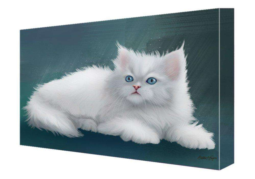 Persian Cat Painting Printed on Canvas Wall Art Signed