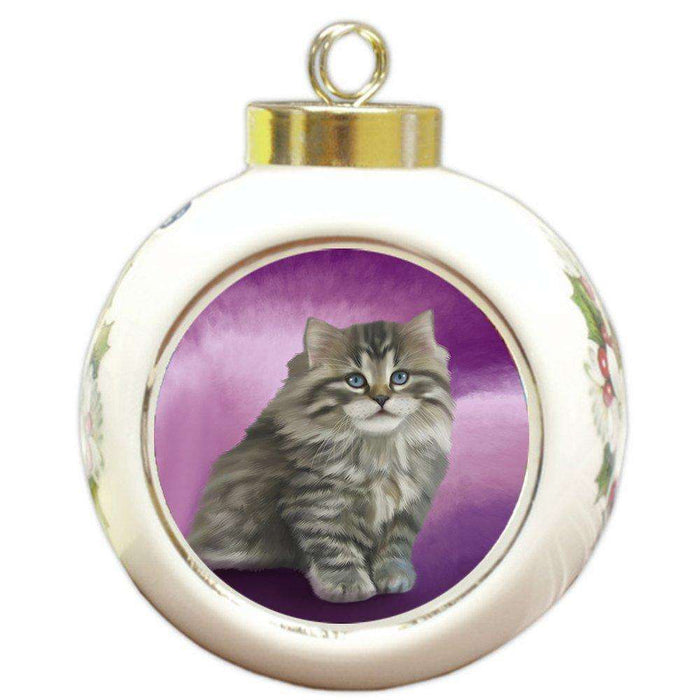 Persian Cat Round Ball Christmas Ornament RBPOR48023