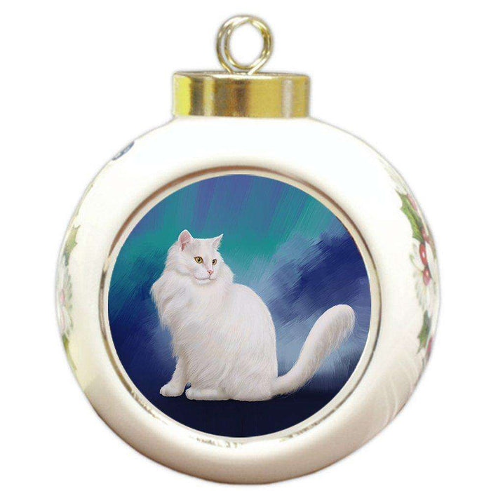 Persian Cat Round Ball Christmas Ornament RBPOR48025