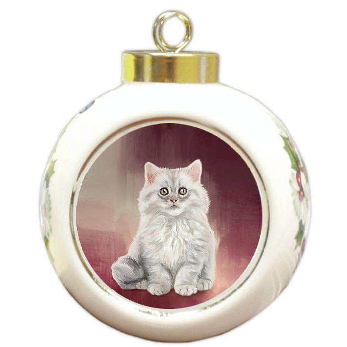 Persian Cat Round Ball Christmas Ornament RBPOR48028