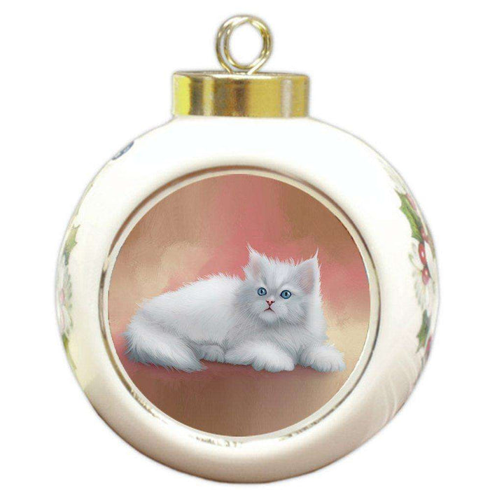 Persian Cat Round Ball Christmas Ornament RBPOR48030