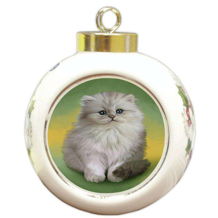 Persian Cat Round Ball Christmas Ornament RBPOR48331