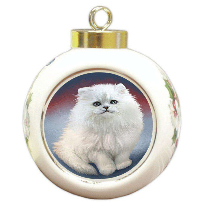 Persian Cat Round Ball Christmas Ornament RBPOR48334