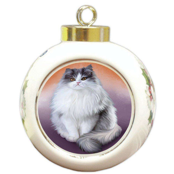 Persian Cat Round Ball Christmas Ornament RBPOR48335