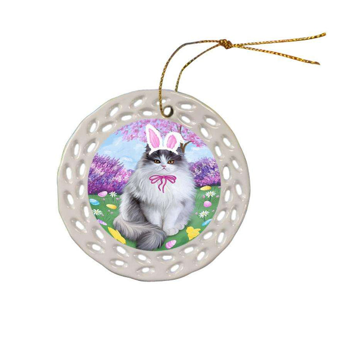 Persian Cats Easter Holiday Ceramic Doily Ornament DPOR49199