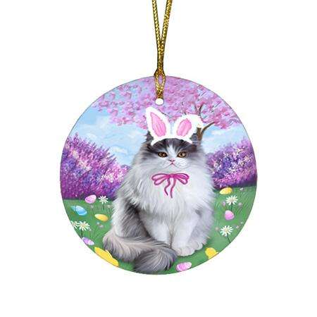 Persian Cats Easter Holiday Round Flat Christmas Ornament RFPOR49190